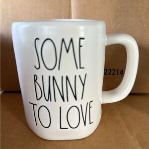 Rae Dunn Cream Mug with Black Text - Some Bunny to Love